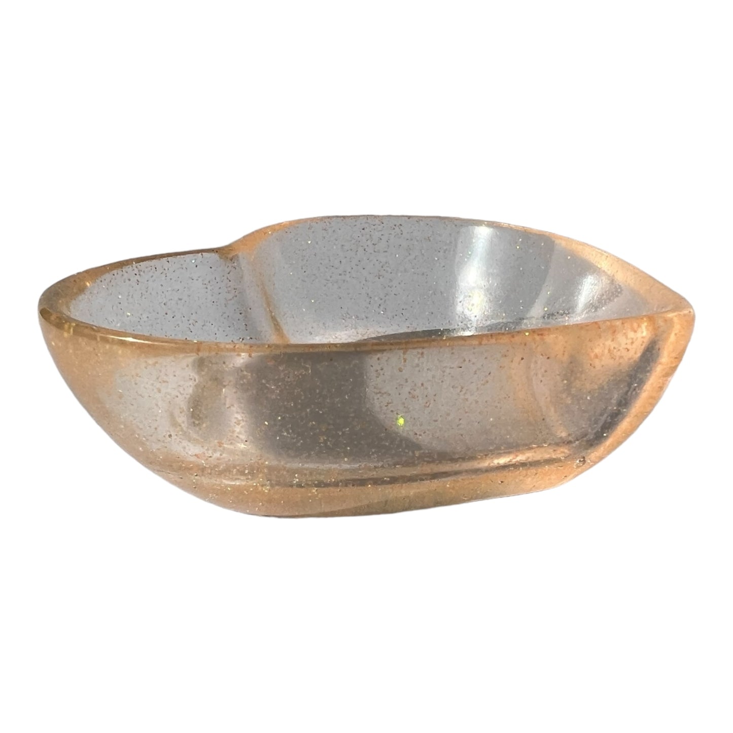 Heart Trinket Tray - Orange Sparkle