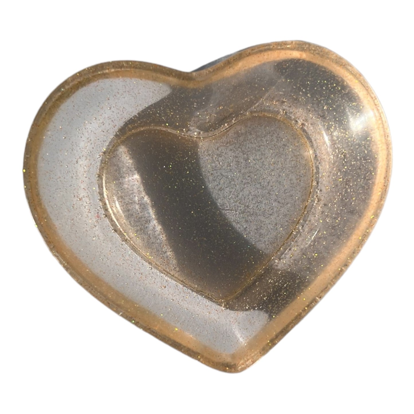 Heart Trinket Tray - Orange Sparkle