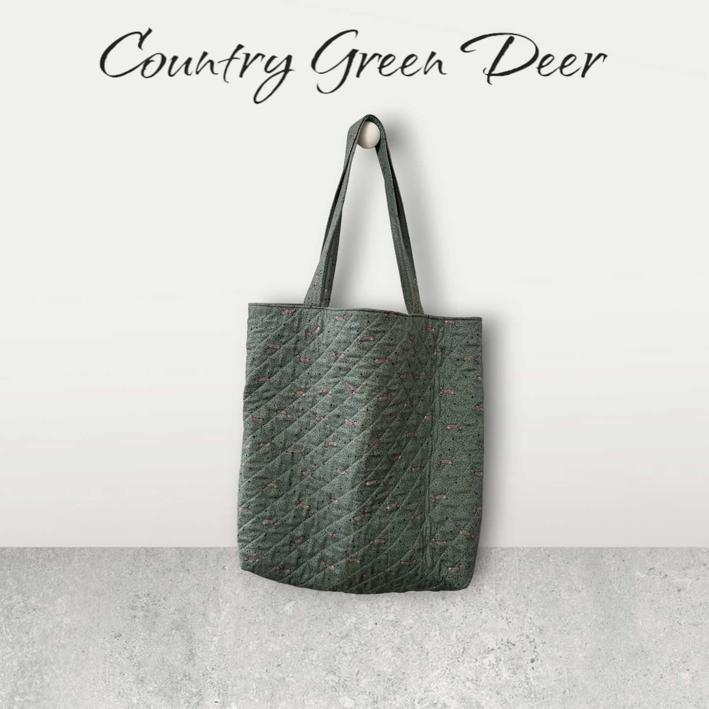 Market Tote - Country Green Deer