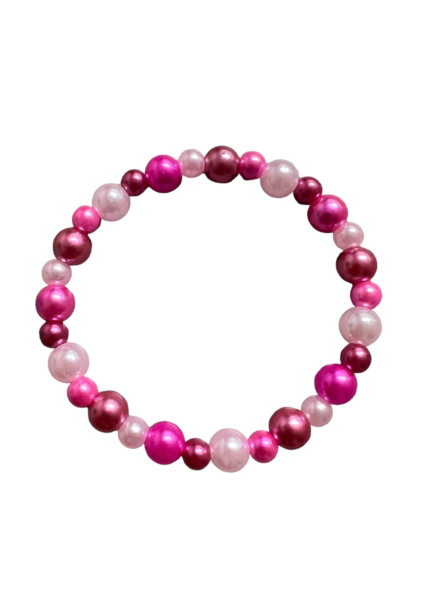 Acrylic Pearl Stretch Bracelet - Pinks