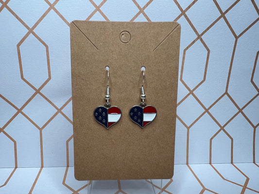 Patriotic Heart Earrings