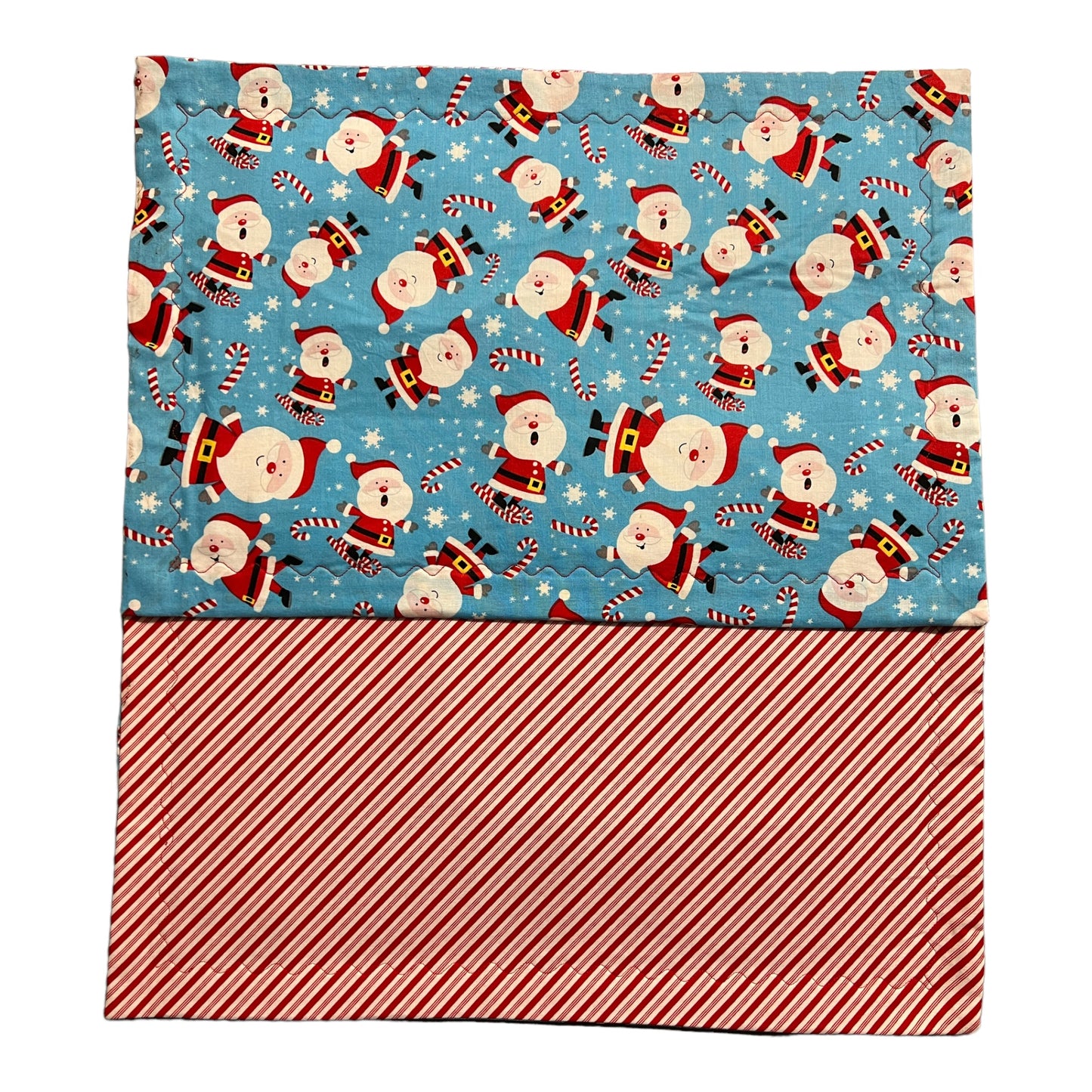 Set of 2 Reversible Placemats - Santa/Candy Cane Stripe