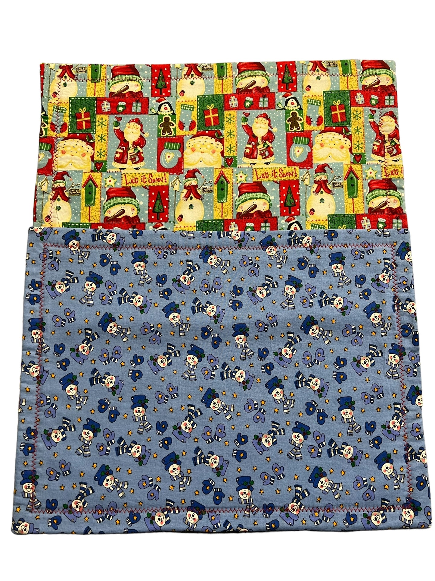 Set of 2 Reversible Placemats - Snowmen/Country Santa