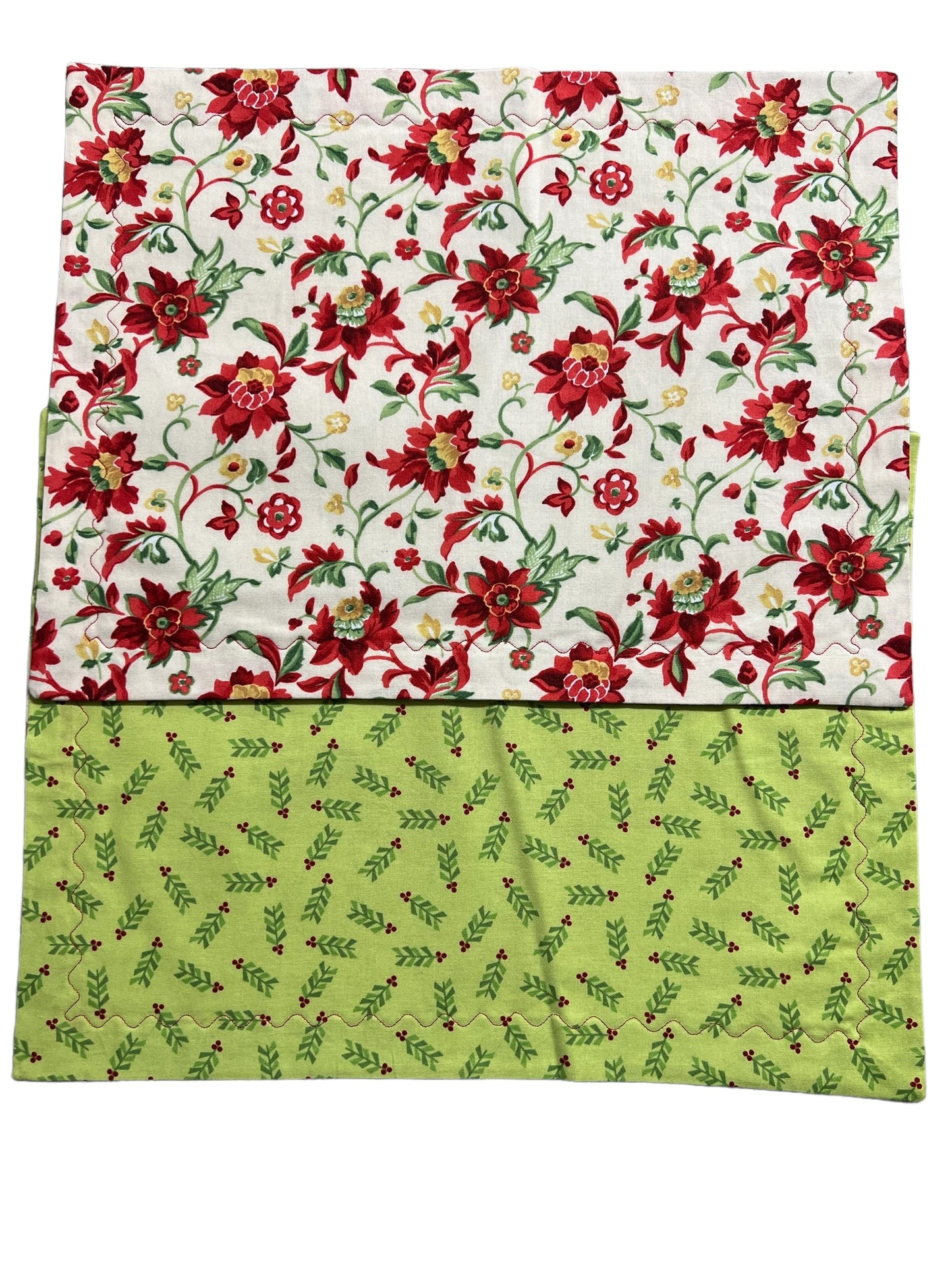 Set of 2 Reversible Placemats - Christmas Flowers