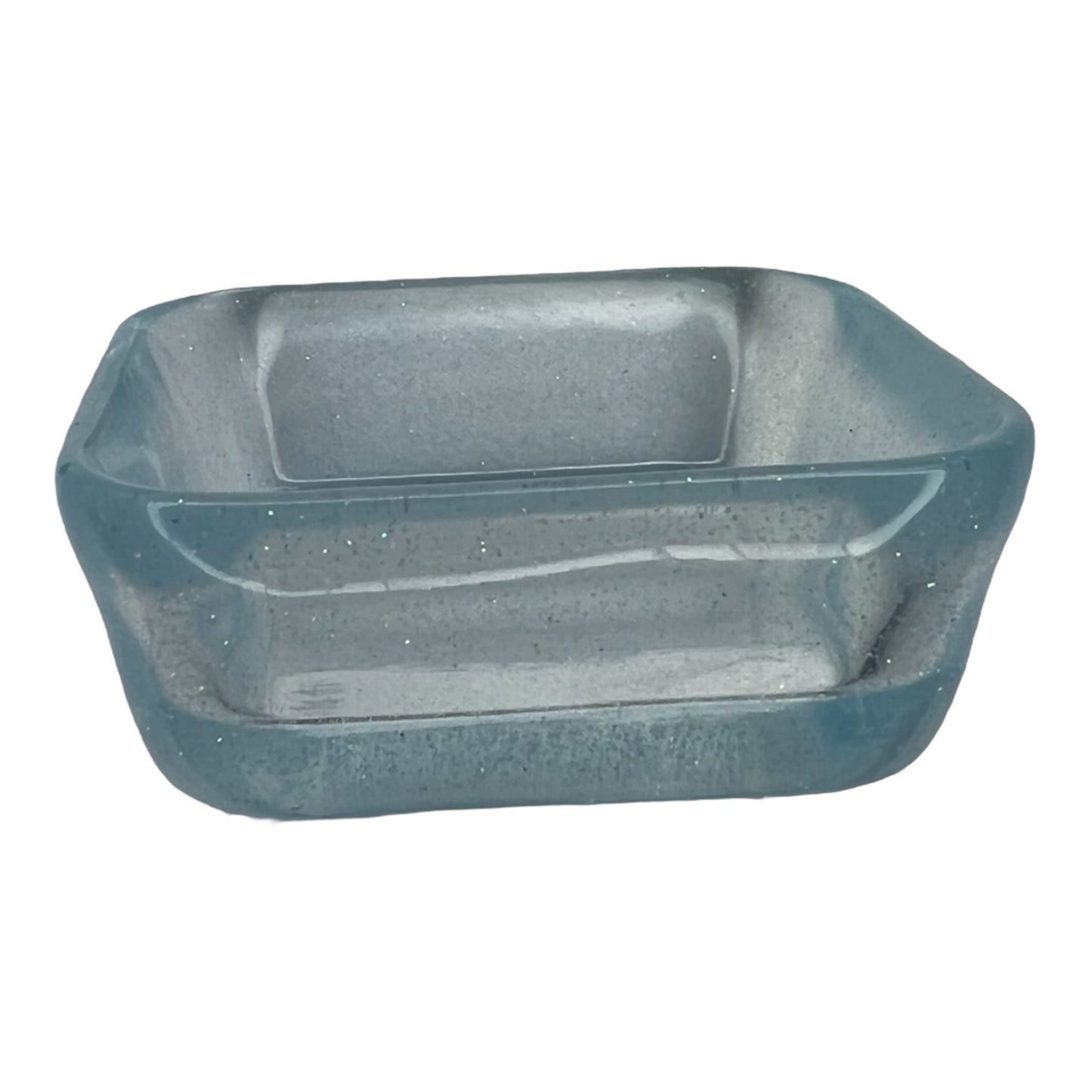 Square Trinket Tray - Light Blue Sparkle