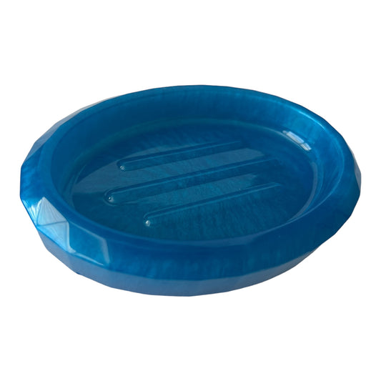 Oval Soap Dish - Electric Blue Shimmer