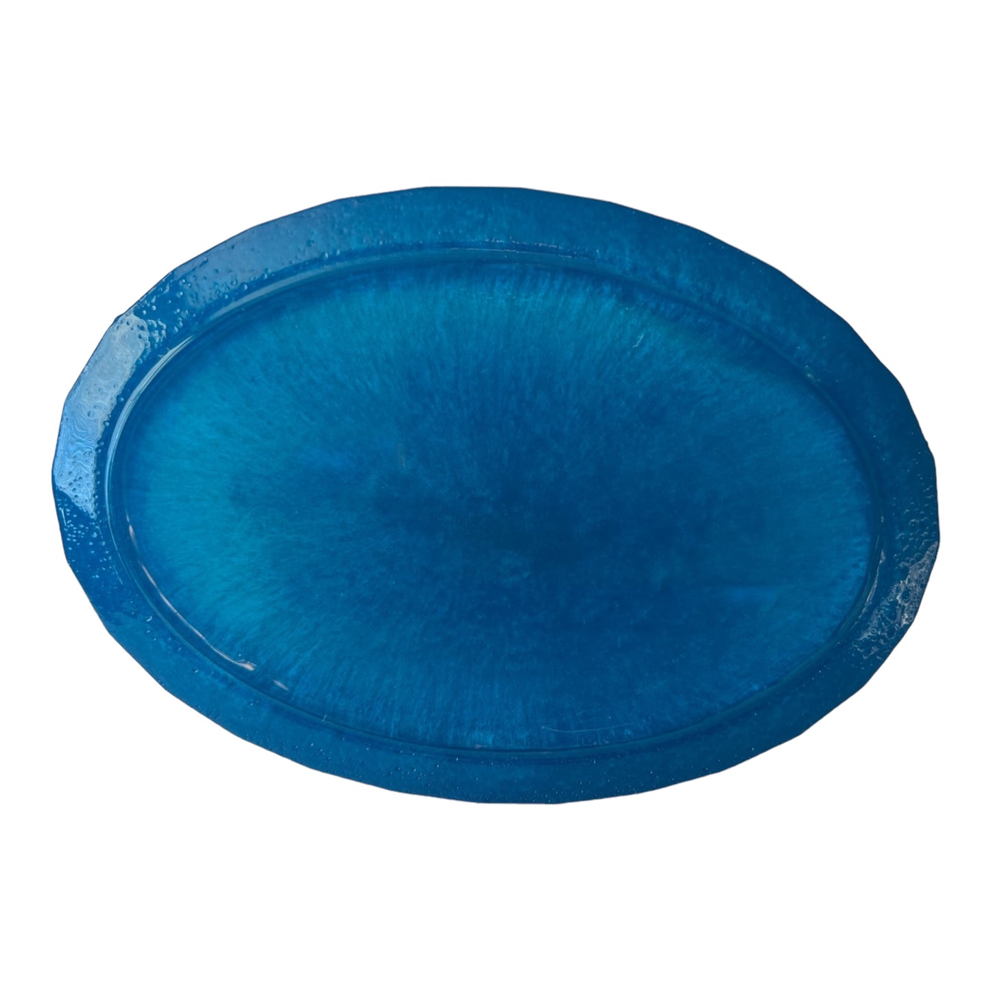 Oval Soap Dish - Electric Blue Shimmer