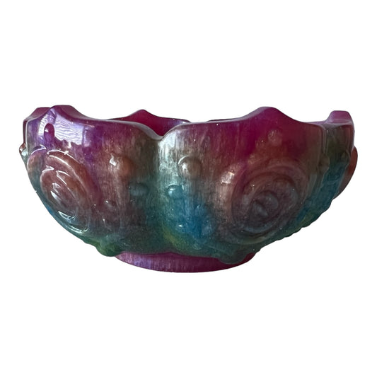 Rose Trinket Bowl - Pink, Orange, Blue, Green, Yellow Sparkle