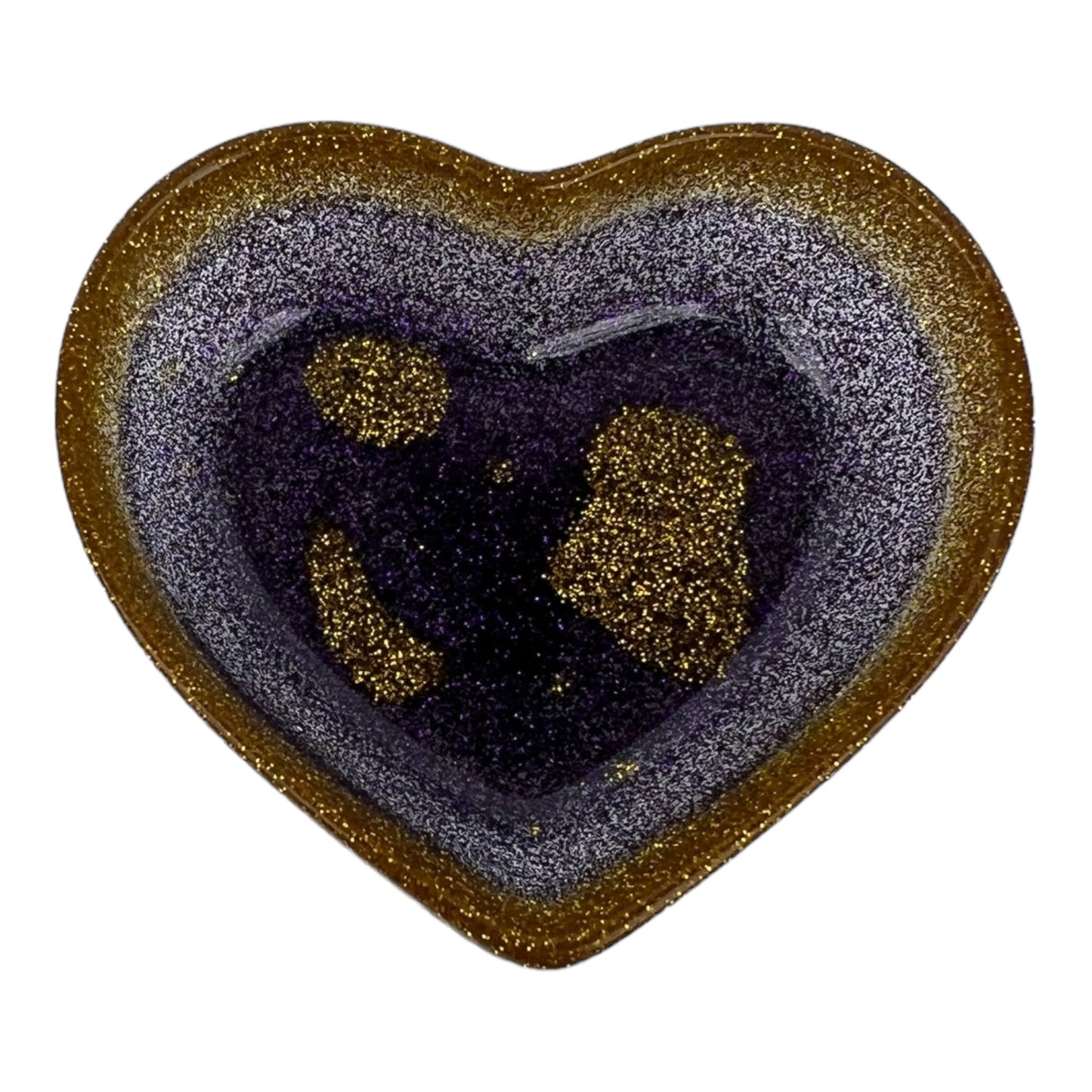 Heart Trinket Tray - Gold and Purple Sparkle