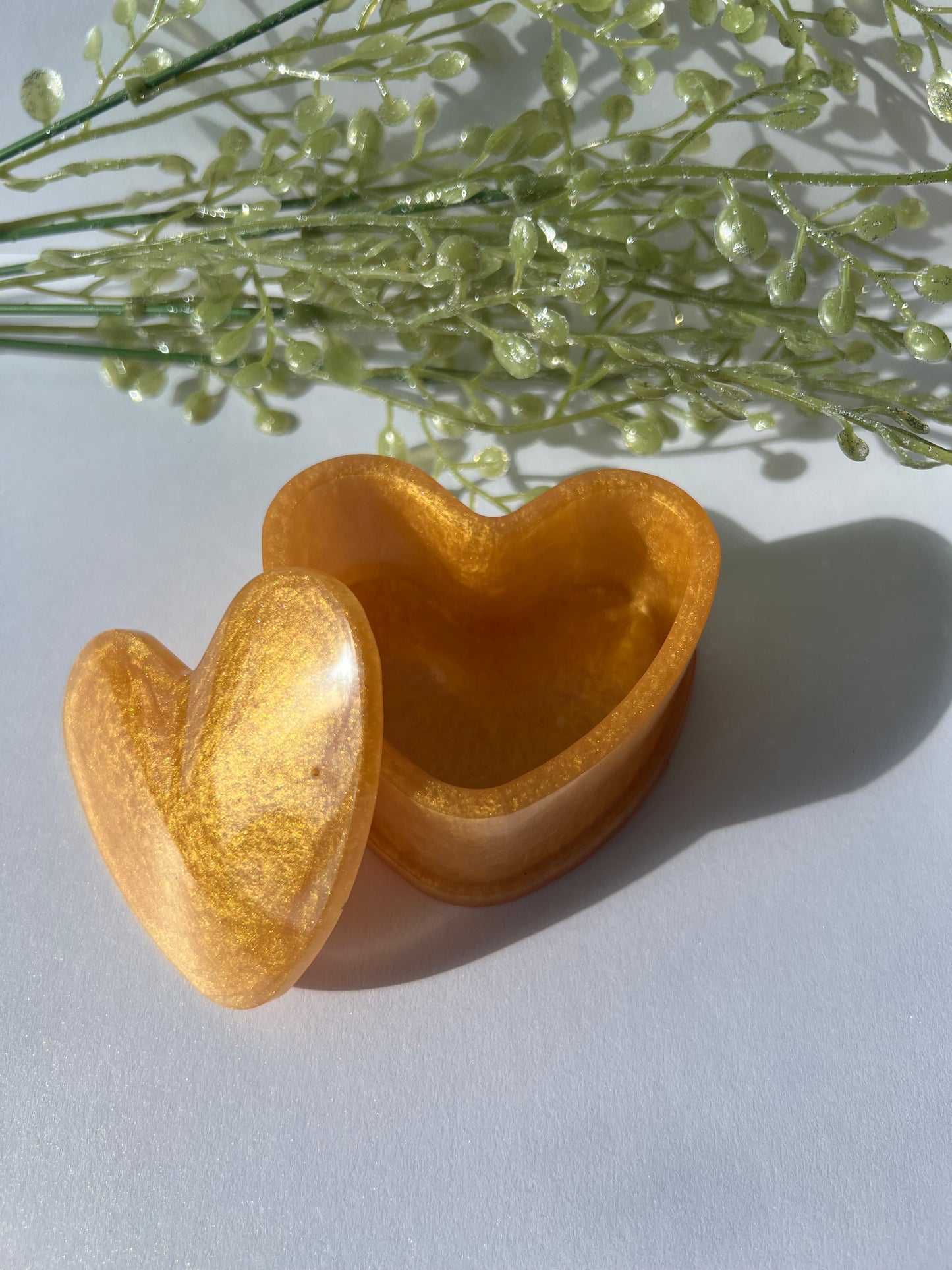 Heart Trinket Box - Gold Shimmer