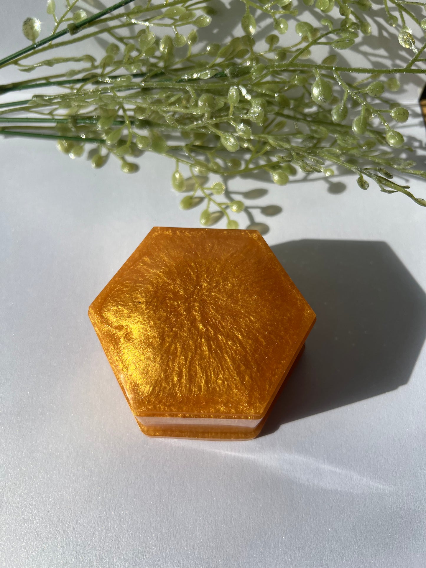 Octagon Trinket Box - Gold Shimmer