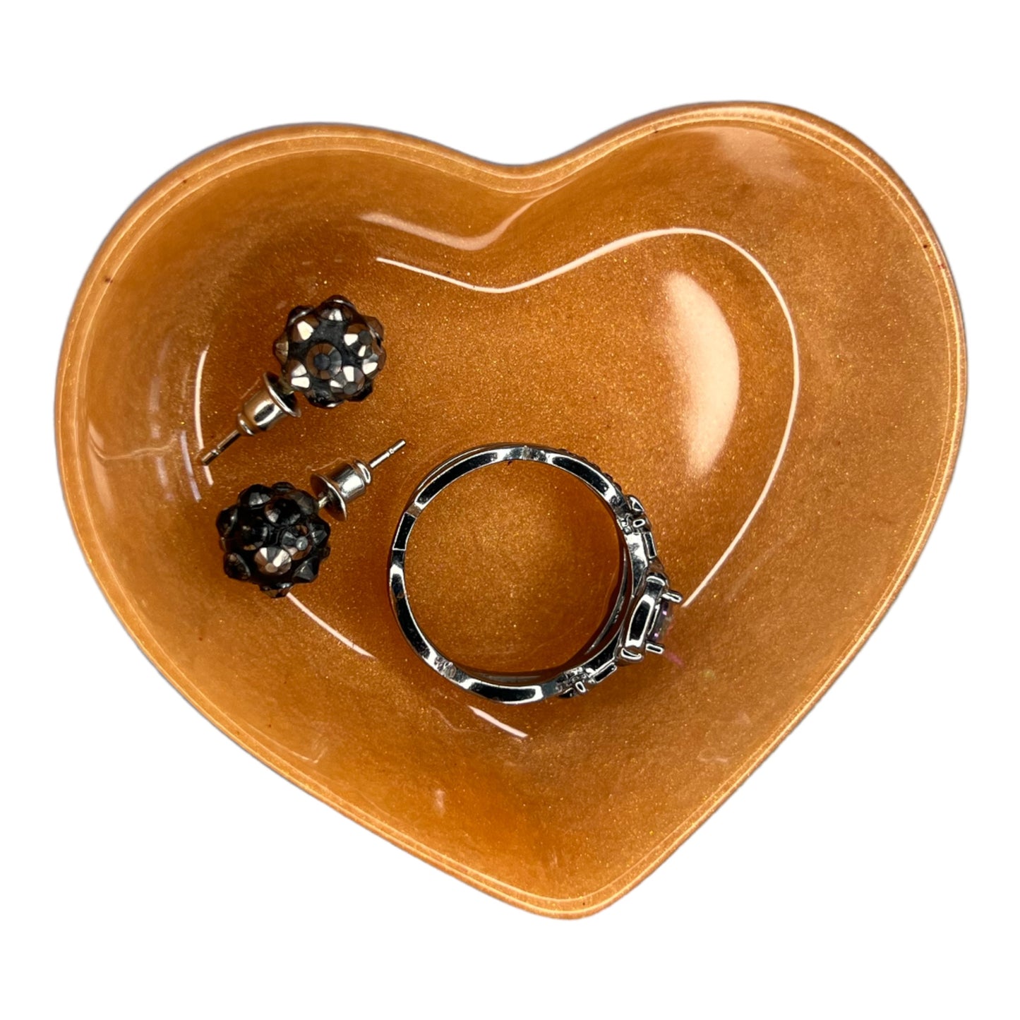 Heart Trinket Tray - Orange