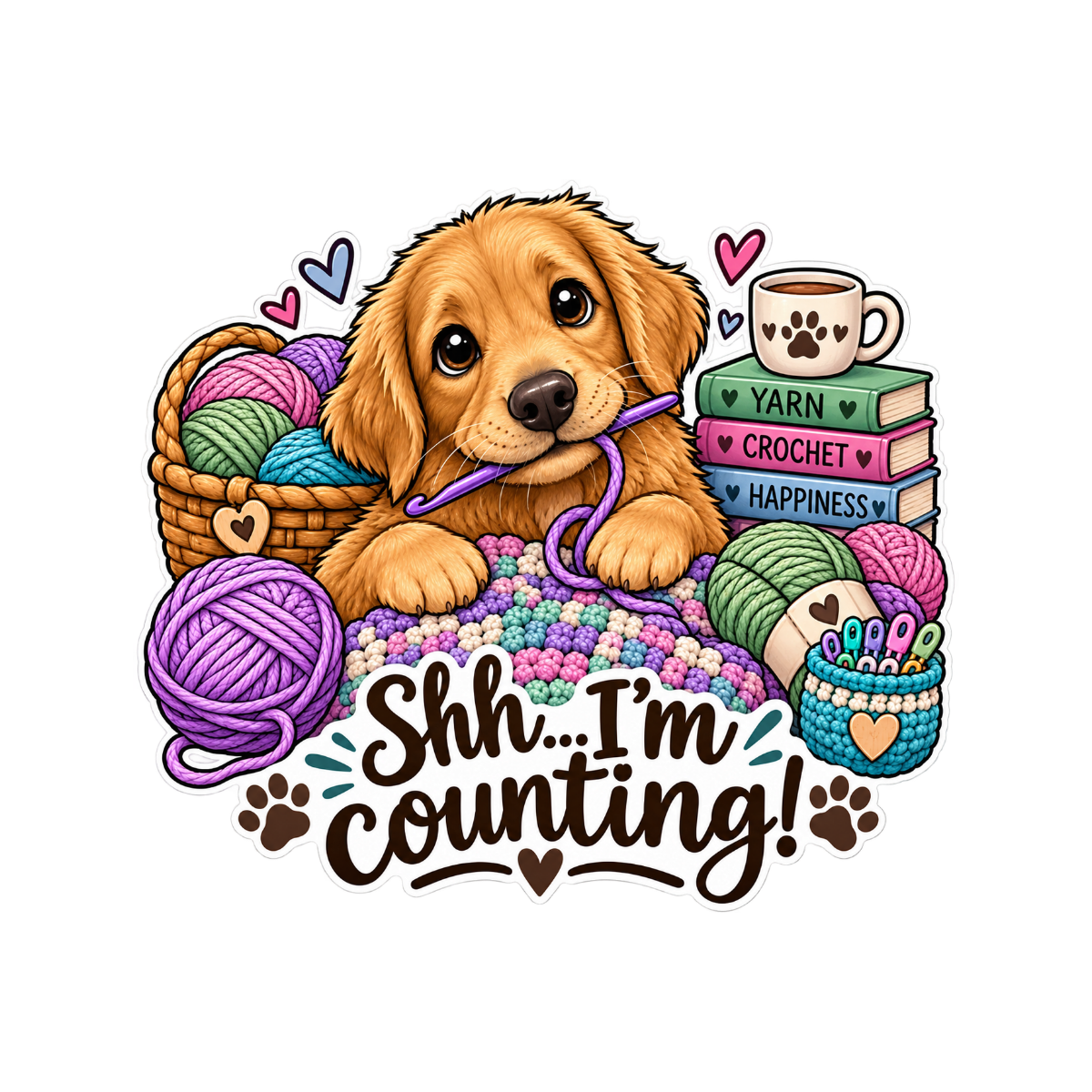 Shh...I'm Counting Dog Sticker