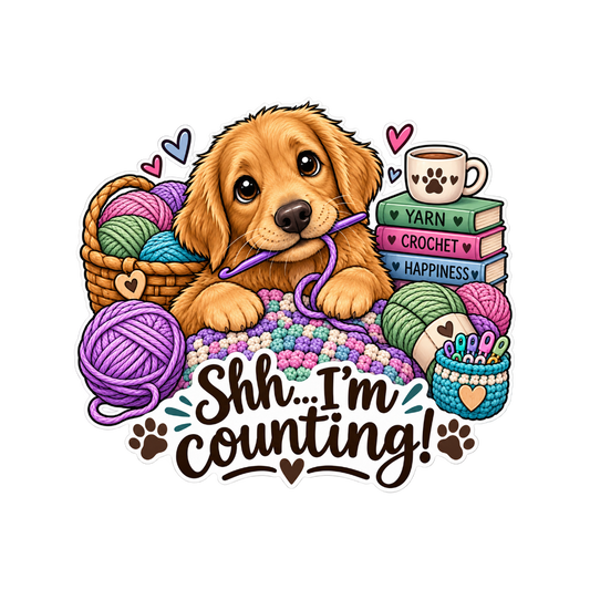 Shh...I'm Counting Dog Sticker