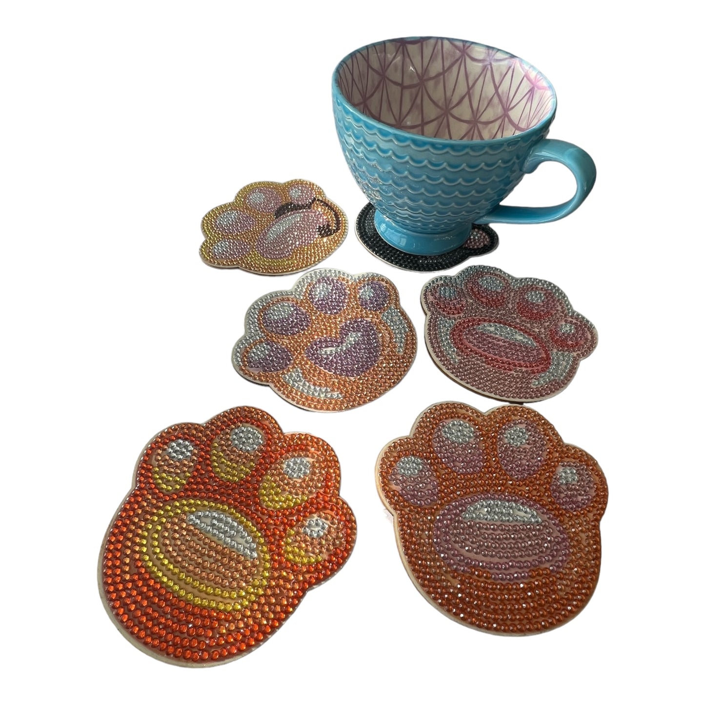 Diamond Painted Coasters - Paw Prints