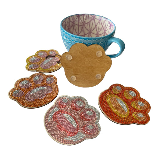 Diamond Painted Coasters - Paw Prints