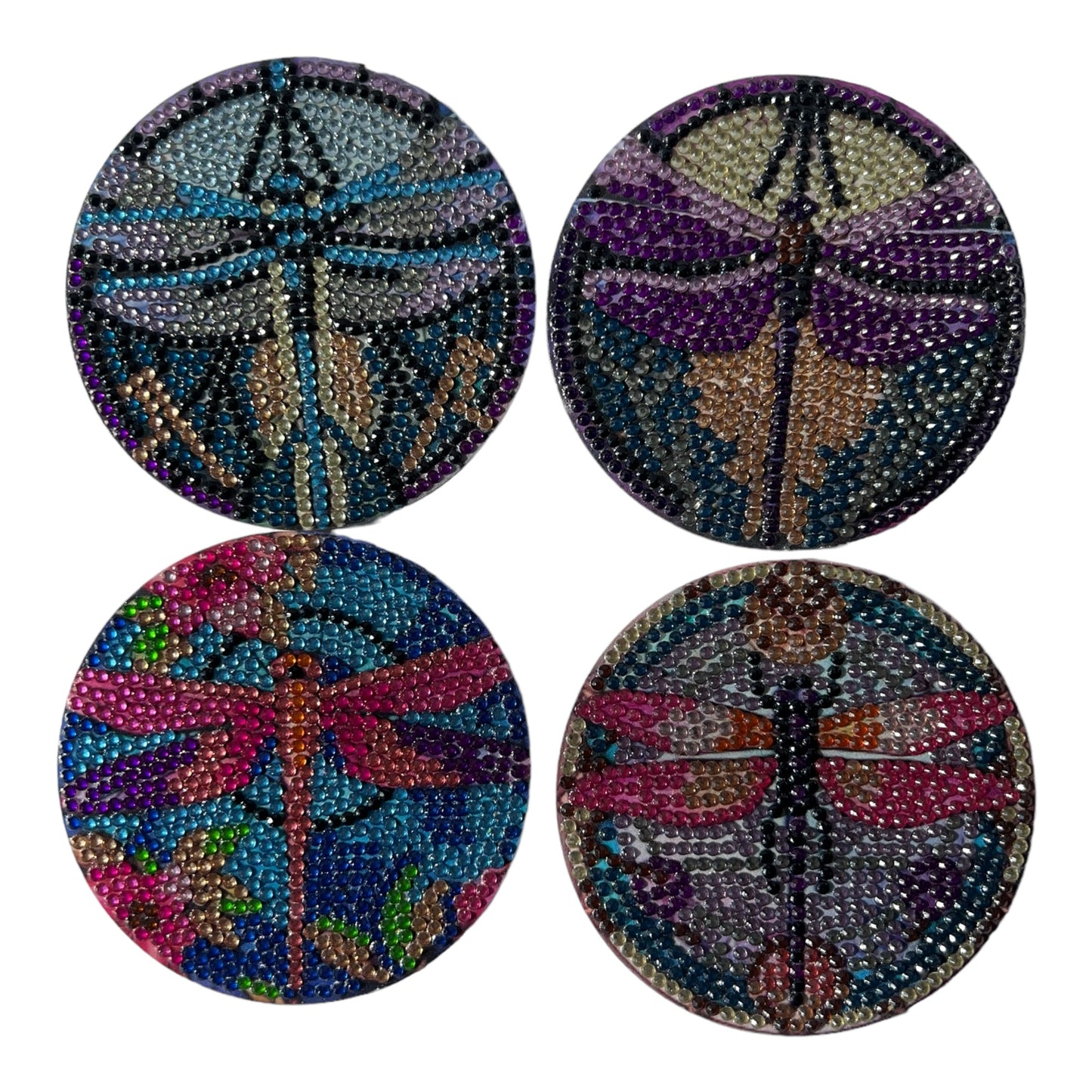 Diamond Painted Coasters - Dragonfly