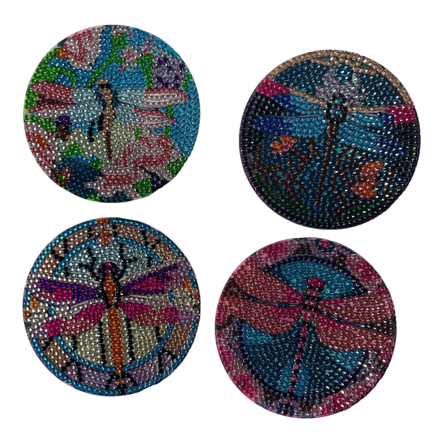 Diamond Painted Coasters - Dragonfly